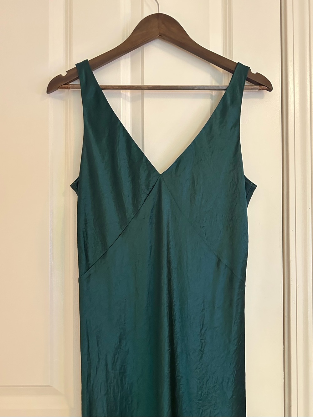 Vince V-Neck Maxi Slip Dress in Jade, M - Picture 3 of 5